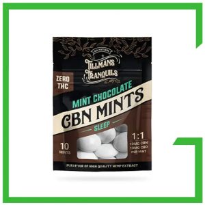Bag of mint chocolate CBN and CBD mints