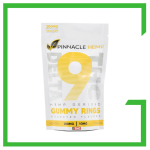 Bag of Pinnacle Hemp brand Delta 9 gummies